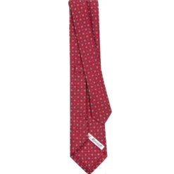 CRAVATTA SARTORIALE CLASSICA IN SETA BORDEAUX Microfantasia fiore