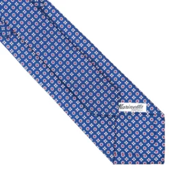 CRAVATTA SARTORIALE CLASSICA IN SETA BLU Microfantasia fiore