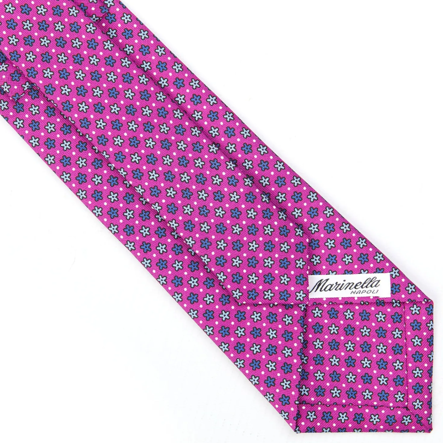 CRAVATTA SARTORIALE CLASSICA IN SETA FUCSIA Microfantasia fiore