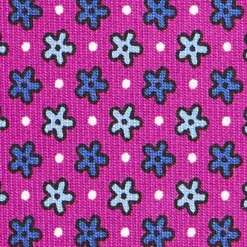 CRAVATTA SARTORIALE CLASSICA IN SETA FUCSIA Microfantasia fiore