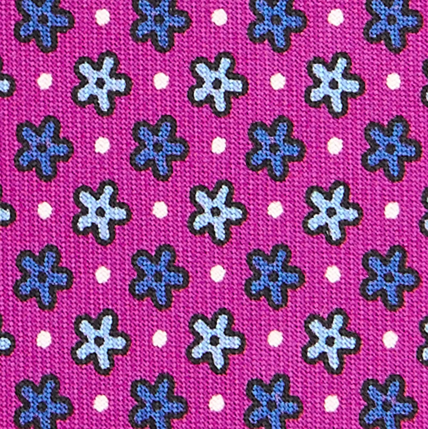 CRAVATTA SARTORIALE CLASSICA IN SETA FUCSIA Microfantasia fiore