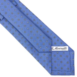 CRAVATTA SARTORIALE CLASSICA IN SETA AZZURRO POLVERE Microfantasia fiore