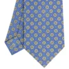CRAVATTA SARTORIALE CLASSICA IN SETA AZZURRO POLVERE Microfantasia fiore