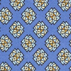 CRAVATTA SARTORIALE CLASSICA IN SETA AZZURRO POLVERE Microfantasia fiore