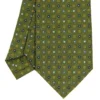 CRAVATTA SARTORIALE CLASSICA IN SETA VERDE OLIVA Microfantasia fiore