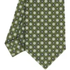 CRAVATTA SARTORIALE CLASSICA IN SETA VERDE OLIVA Microfantasia fiore