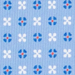 CRAVATTA SARTORIALE CLASSICA IN SETA AZZURRA Microfantasia fiore