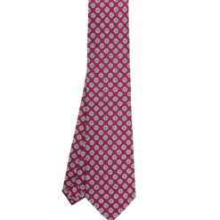 CRAVATTA SARTORIALE CLASSICA IN SETA BORDEAUX Microfantasia fiore
