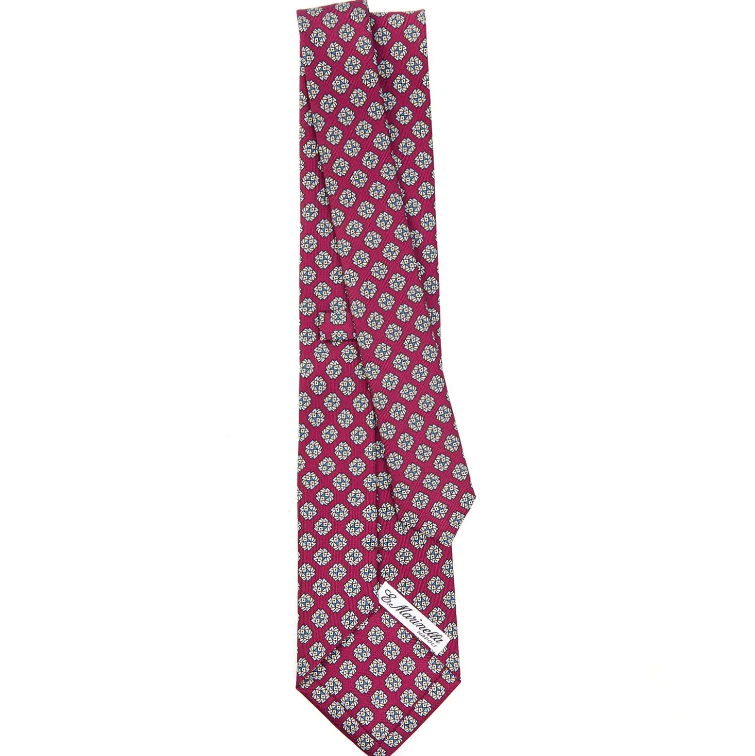 CRAVATTA SARTORIALE CLASSICA IN SETA BORDEAUX Microfantasia fiore
