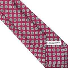 CRAVATTA SARTORIALE CLASSICA IN SETA BORDEAUX Microfantasia fiore
