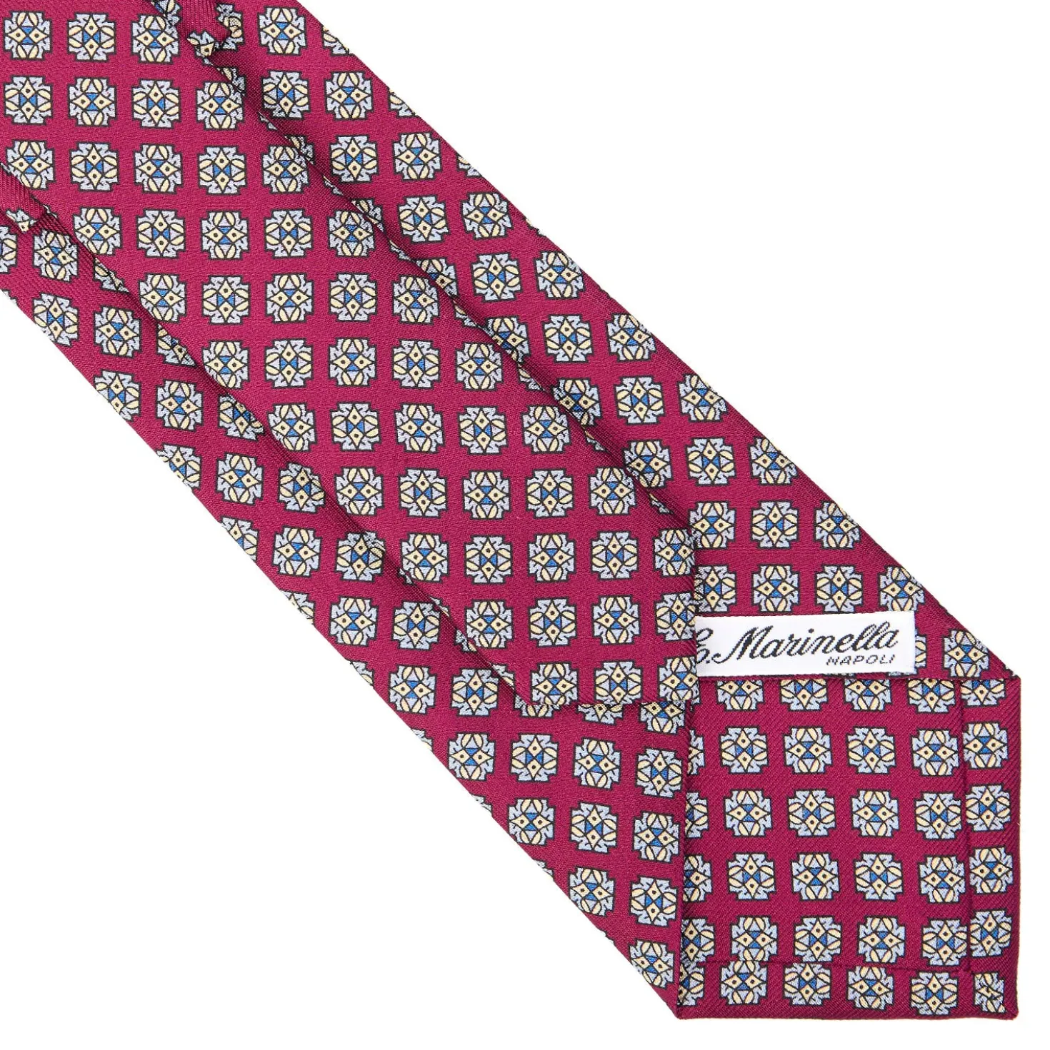 CRAVATTA SARTORIALE CLASSICA IN SETA BORDEAUX Microfantasia fiore