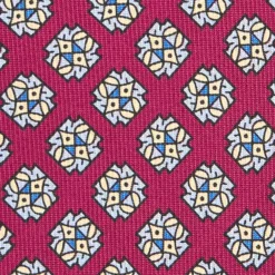 CRAVATTA SARTORIALE CLASSICA IN SETA BORDEAUX Microfantasia fiore