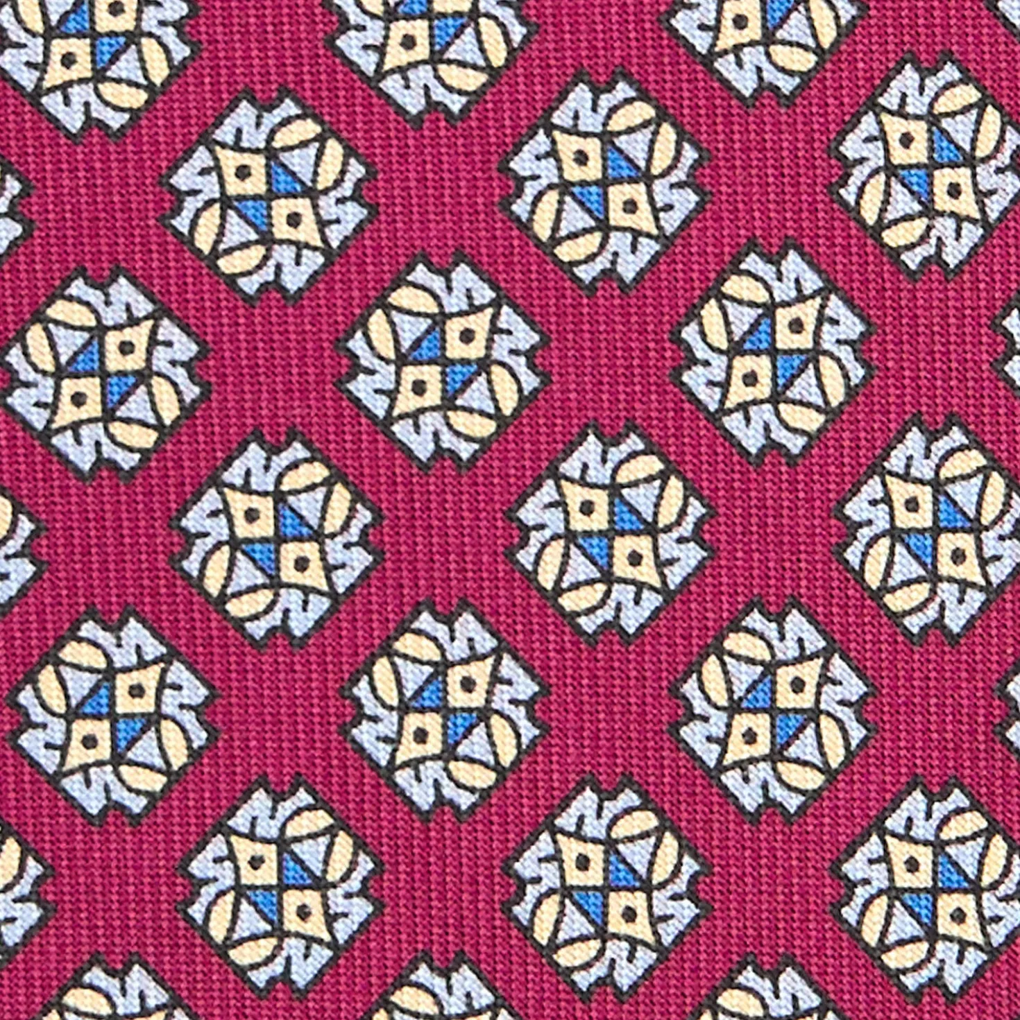 CRAVATTA SARTORIALE CLASSICA IN SETA BORDEAUX Microfantasia fiore