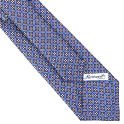 CRAVATTA SARTORIALE CLASSICA IN SETA AZZURRO POLVERE Microfantasia fiore