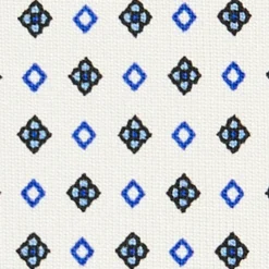 CRAVATTA SARTORIALE CLASSICA IN SETA BIANCA Microfantasia fiore