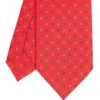 CRAVATTA SARTORIALE CLASSICA IN SETA ROSSO Microfantasia fiore