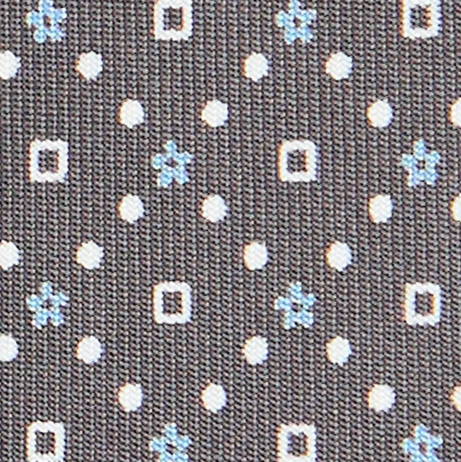 CRAVATTA SARTORIALE CLASSICA IN SETA GRIGIO CHIARO Microfantasia fiore