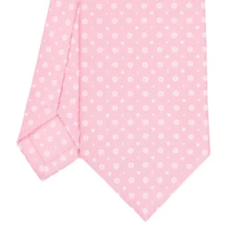 CRAVATTA SARTORIALE CLASSICA IN SETA ROSA Microfantasia fiore