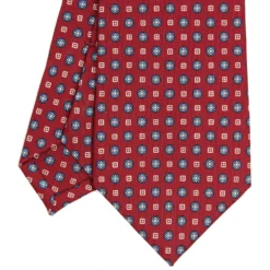 CRAVATTA SARTORIALE CLASSICA IN SETA BORDEAUX Microfantasia fiore