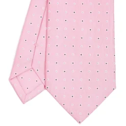 CRAVATTA SARTORIALE CLASSICA IN SETA ROSA Microfantasia fiore