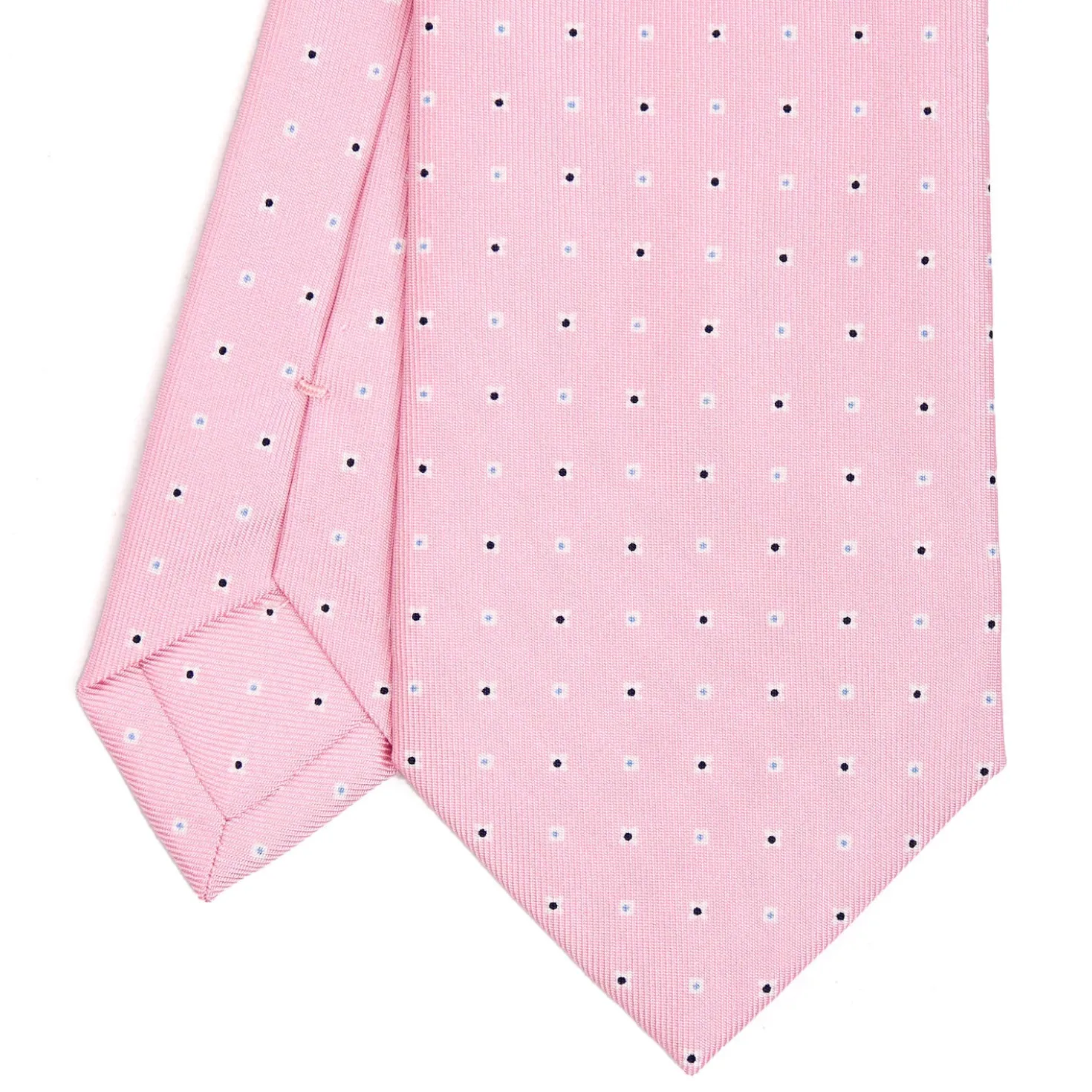 CRAVATTA SARTORIALE CLASSICA IN SETA ROSA Microfantasia fiore