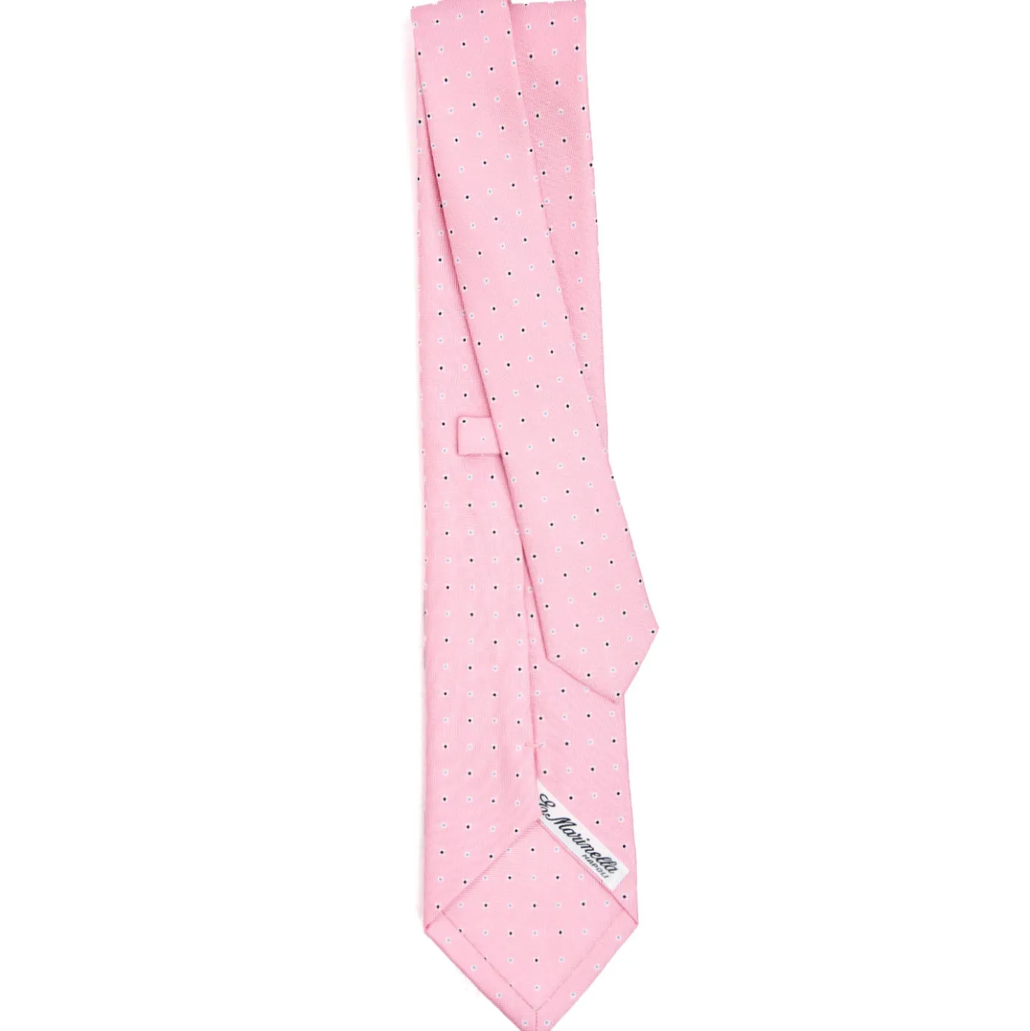 CRAVATTA SARTORIALE CLASSICA IN SETA ROSA Microfantasia fiore
