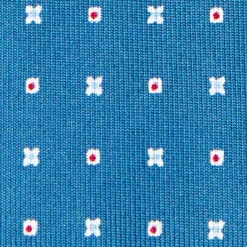 CRAVATTA SARTORIALE CLASSICA IN SETA BLU Microfantasia fiore