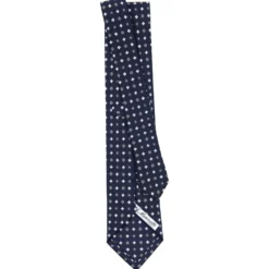CRAVATTA SARTORIALE CLASSICA IN SETA BLU SCURO Microfantasia fiore