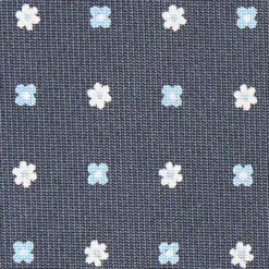 CRAVATTA SARTORIALE CLASSICA IN SETA GRIGIO SCURO Microfantasia fiore