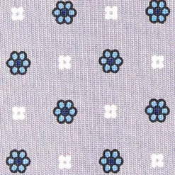 CRAVATTA SARTORIALE CLASSICA IN SETA GRIGIO CHIARO Microfantasia fiore