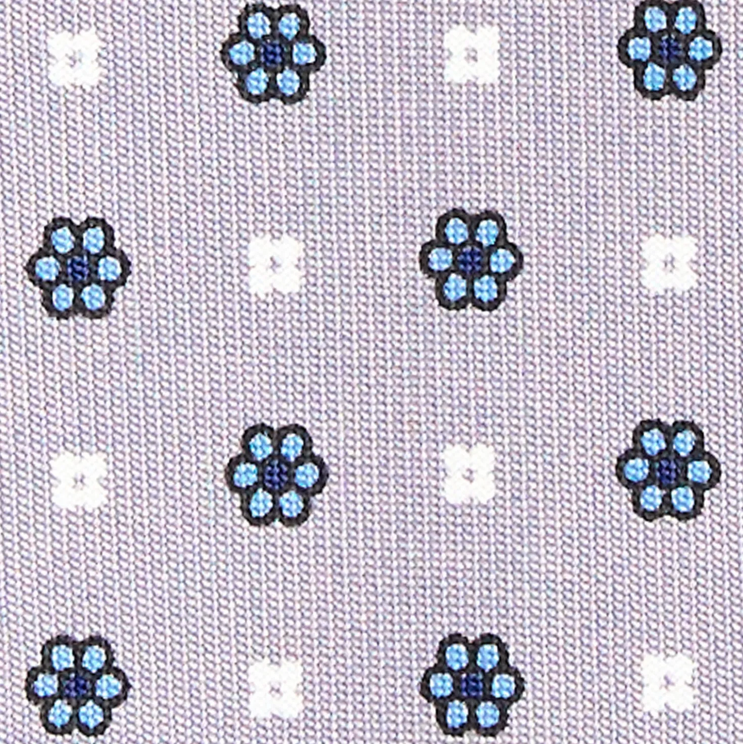 CRAVATTA SARTORIALE CLASSICA IN SETA GRIGIO CHIARO Microfantasia fiore