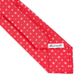 CRAVATTA SARTORIALE CLASSICA IN SETA ROSSA Microfantasia fiore