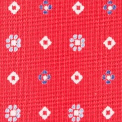 CRAVATTA SARTORIALE CLASSICA IN SETA ROSSA Microfantasia fiore