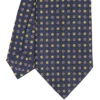CRAVATTA SARTORIALE CLASSICA IN SETA BLU SCURO Microfantasia fiore