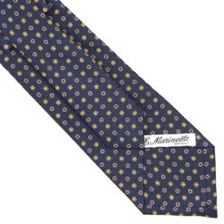 CRAVATTA SARTORIALE CLASSICA IN SETA BLU SCURO Microfantasia fiore