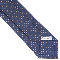 CRAVATTA SARTORIALE CLASSICA IN SETA BLU SCURO Microfantasia fiore