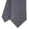 CRAVATTA SARTORIALE CLASSICA IN SETA BLU SCURO Microfantasia fiore
