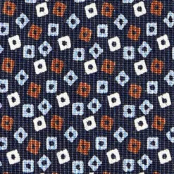 CRAVATTA SARTORIALE CLASSICA IN SETA BLU SCURO Microfantasia fiore