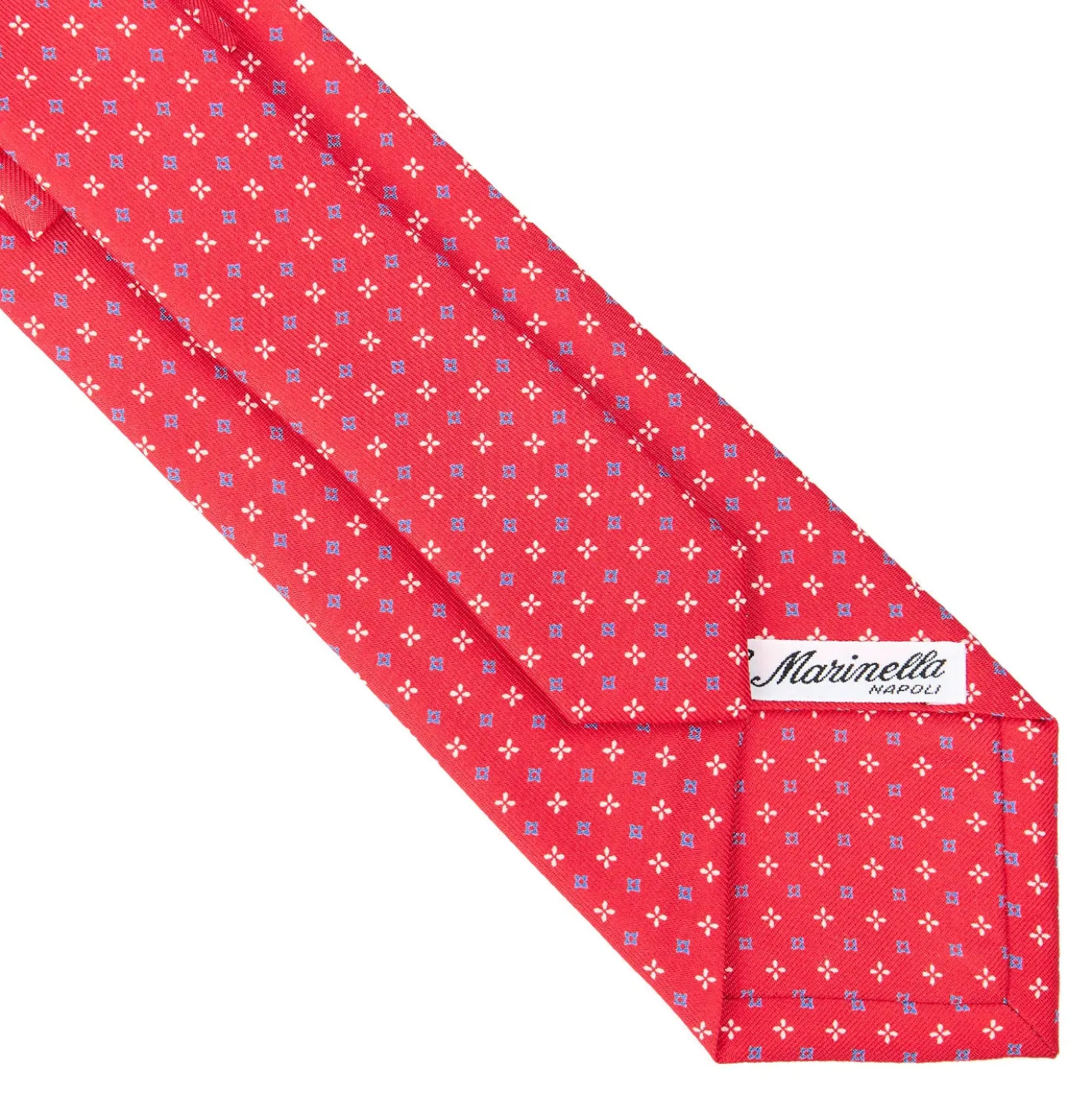 CRAVATTA SARTORIALE CLASSICA IN SETA ROSSA Microfantasia fiore