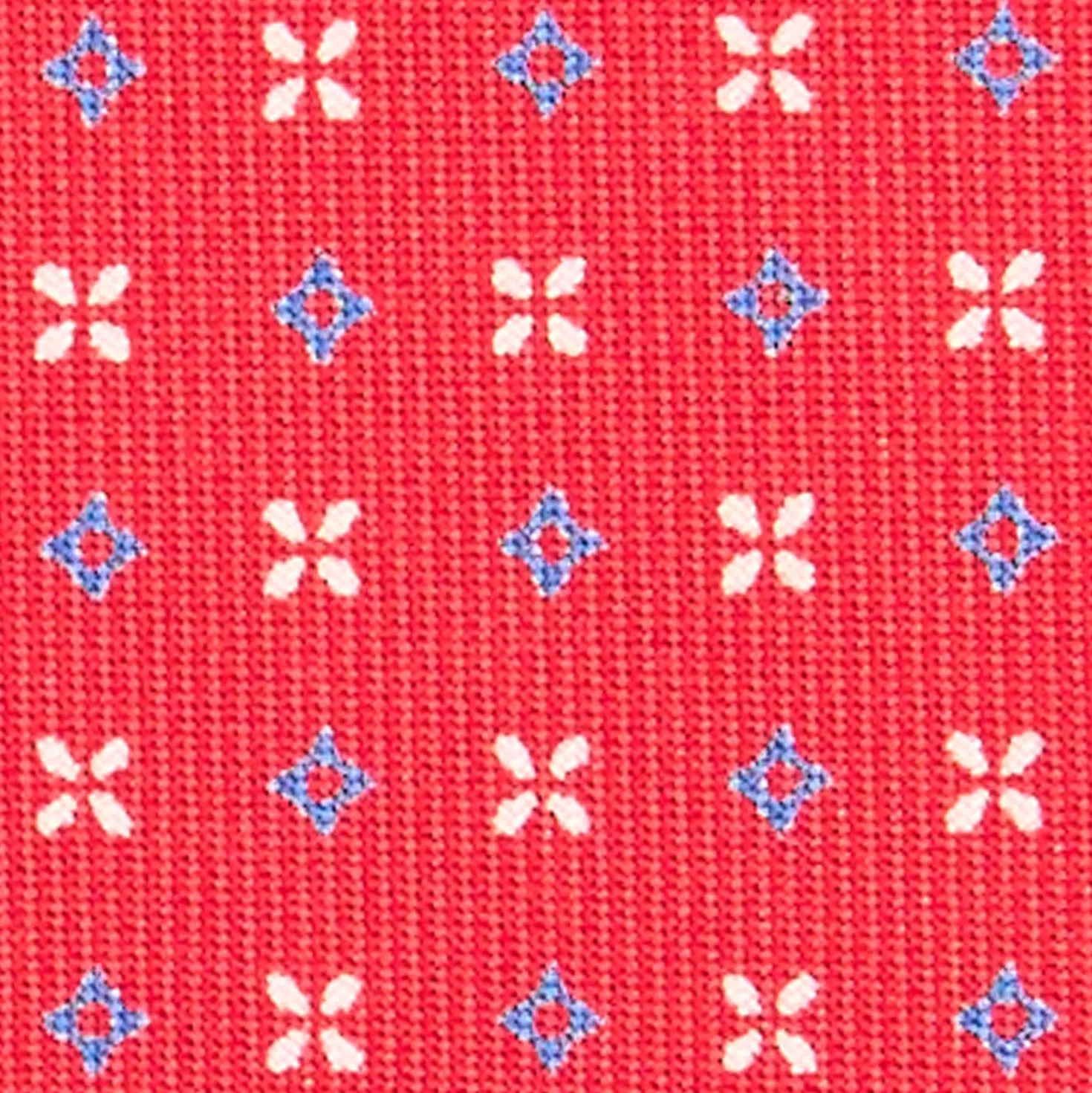 CRAVATTA SARTORIALE CLASSICA IN SETA ROSSA Microfantasia fiore