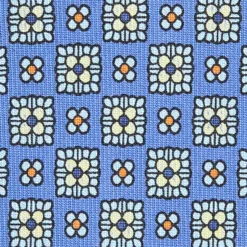 CRAVATTA SARTORIALE CLASSICA IN SETA AZZURRO POLVERE Microfantasia fiore