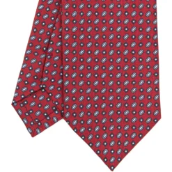 CRAVATTA SARTORIALE CLASSICA IN SETA BORDEAUX Microfantasia fiore