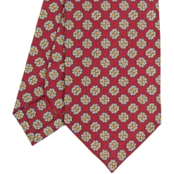 CRAVATTA SARTORIALE CLASSICA IN SETA BORDEAUX Microfantasia fiore