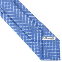 CRAVATTA SARTORIALE CLASSICA IN SETA AZZURRO POLVERE Microfantasia fiore