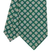 CRAVATTA SARTORIALE CLASSICA IN SETA VERDE SCURO Microfantasia fiore