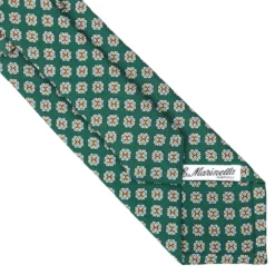 CRAVATTA SARTORIALE CLASSICA IN SETA VERDE SCURO Microfantasia fiore