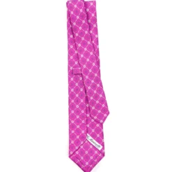 CRAVATTA SARTORIALE CLASSICA IN SETA FUCSIA Microfantasia fiore