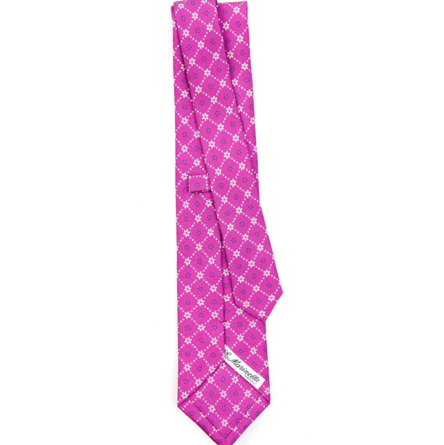 CRAVATTA SARTORIALE CLASSICA IN SETA FUCSIA Microfantasia fiore