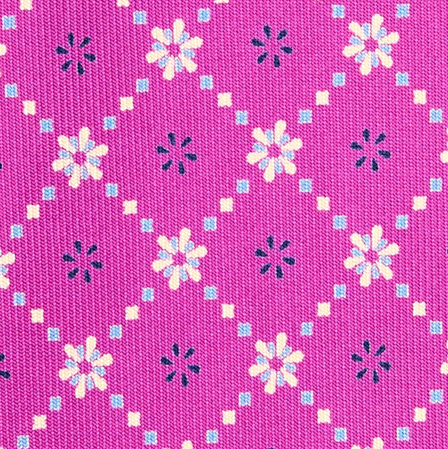 CRAVATTA SARTORIALE CLASSICA IN SETA FUCSIA Microfantasia fiore