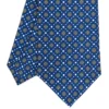 CRAVATTA SARTORIALE CLASSICA IN SETA BLU Microfantasia fiore